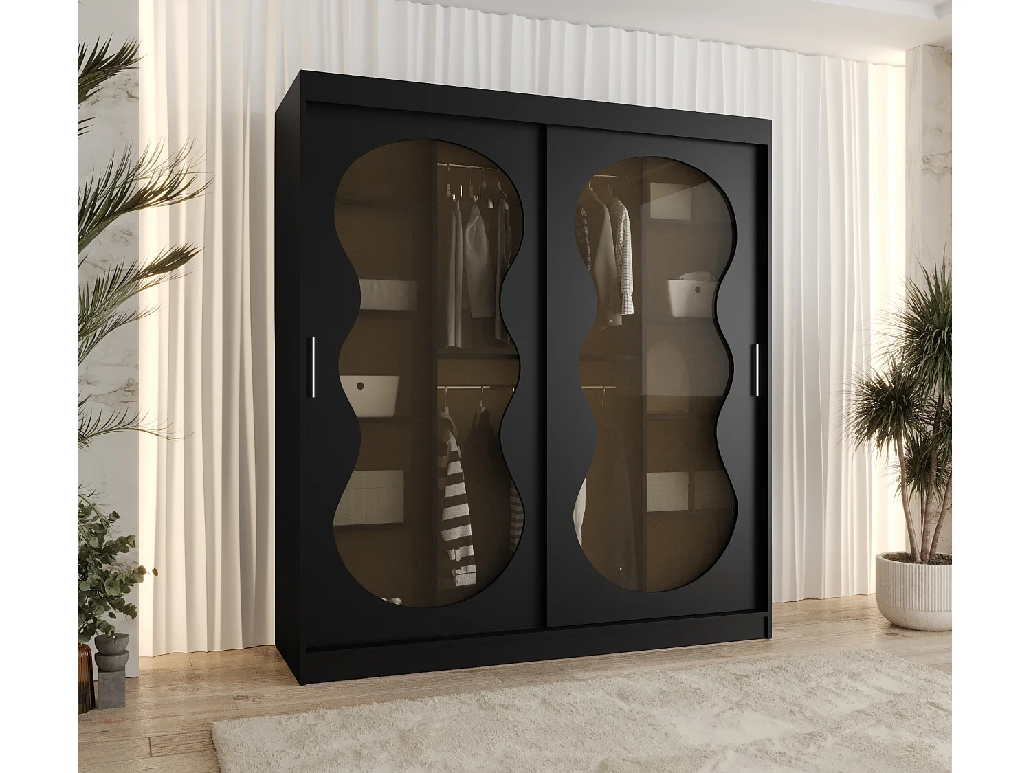 Armoire coulissante Bahrajn 2 200/180/62 2 portes (noir)