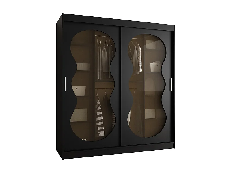 Schiebetürenschrank Bahrajn 2 200/180/62 2-türig (Schwarz)