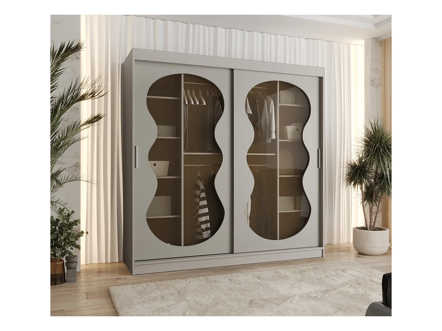 Armoire coulissante Bahrajn 2 200/200/62 2 portes (cachemire)