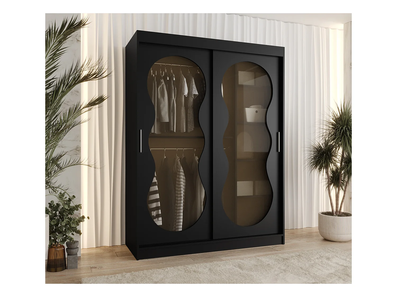 Armoire coulissante Bahrajn 2 200/150/62 2 portes (noir)