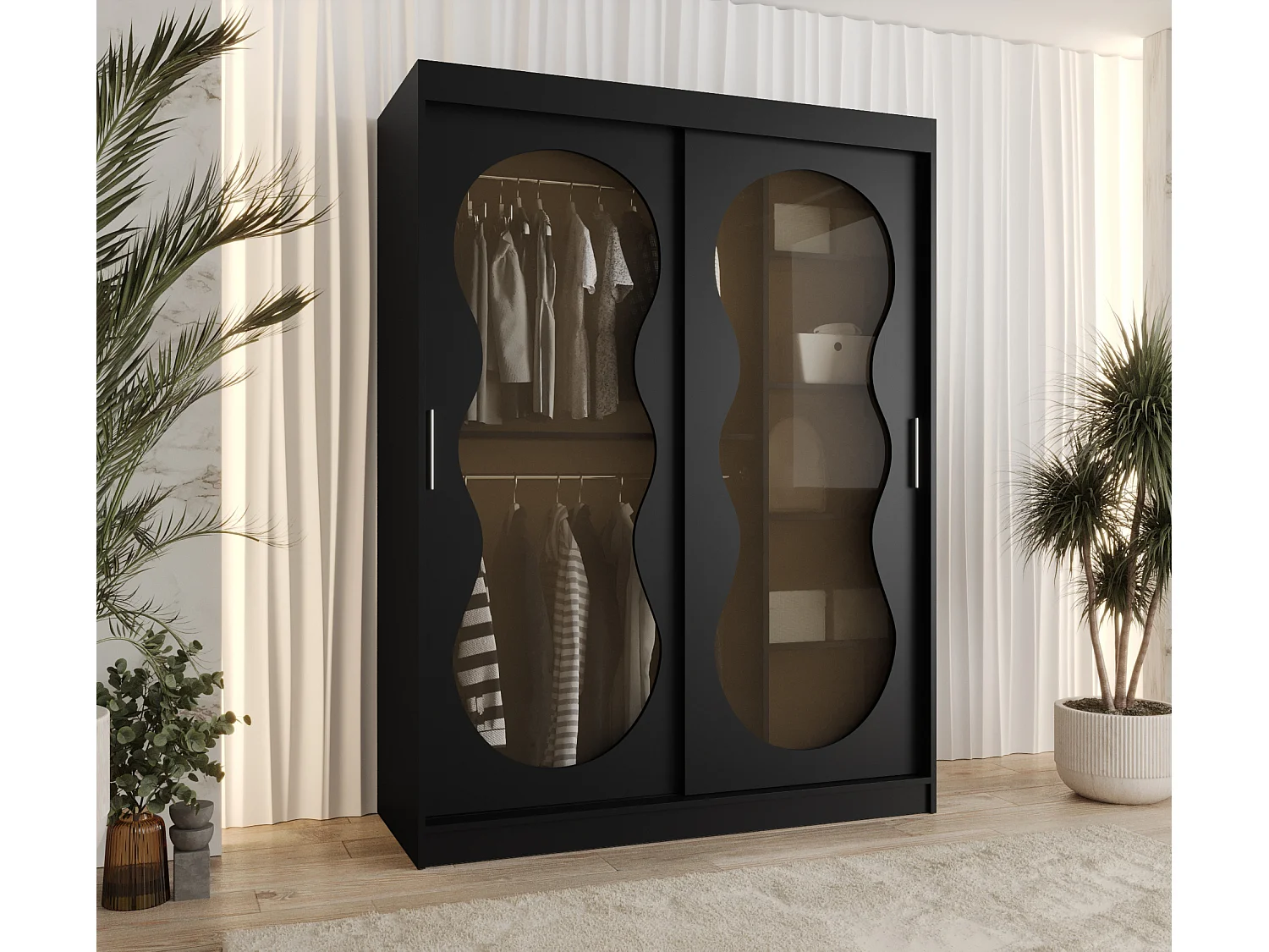 Armoire coulissante Bahrajn 2 200/150/62 2 portes (noir)