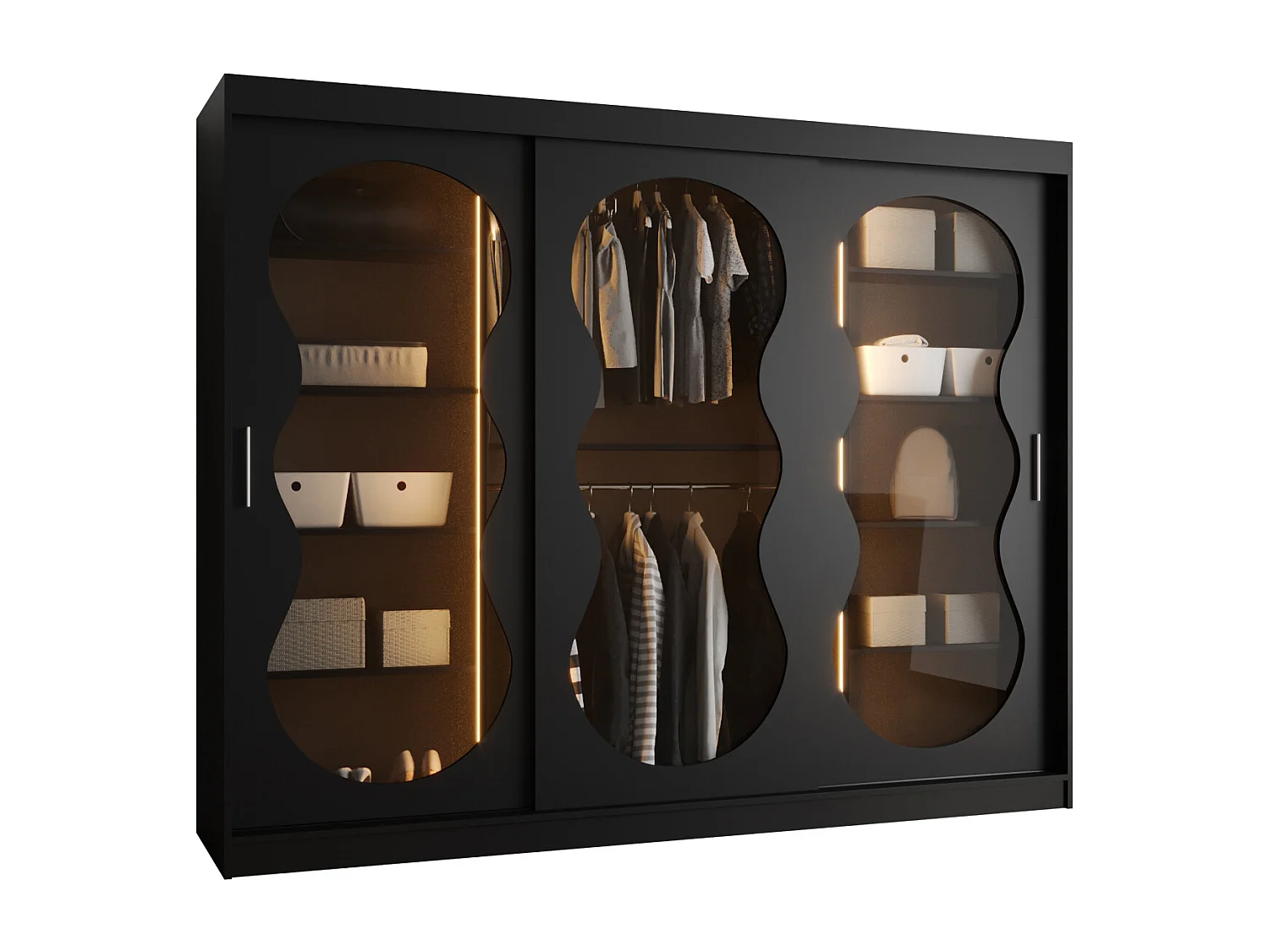 Armoire coulissante Bahrajn 3 200/250/62 3 portes (noir)