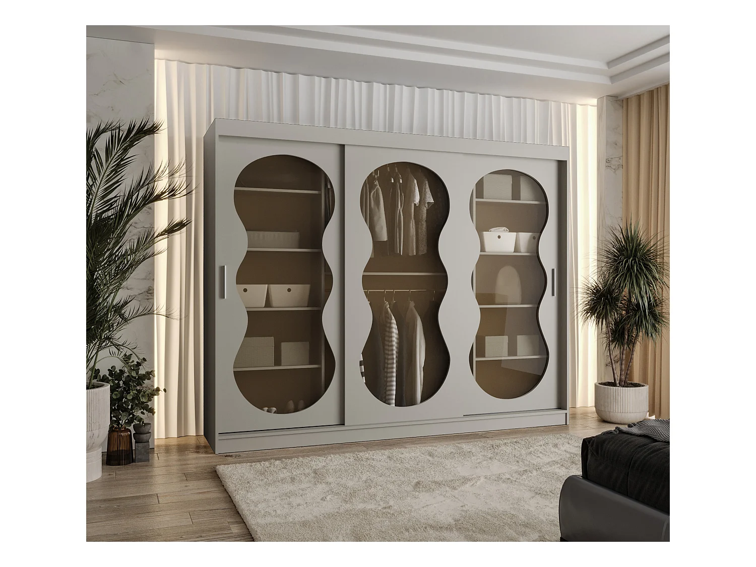 Armoire coulissante Bahrajn 2 200/250/62 3 portes (cachemire)