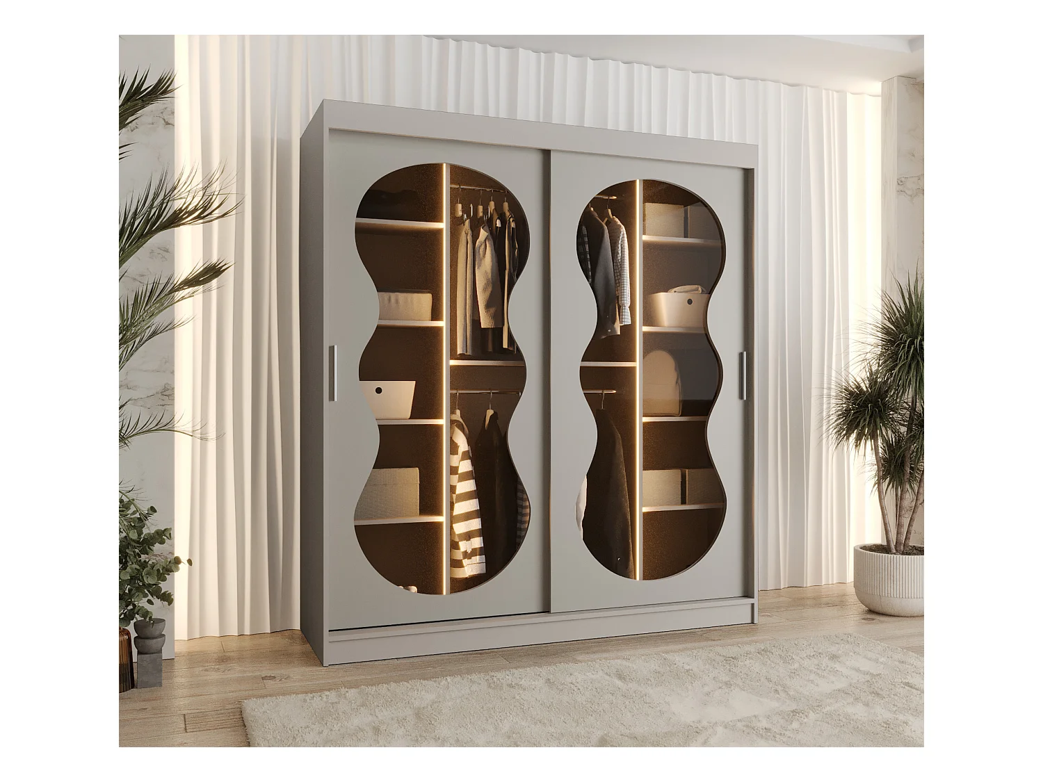 Armoire coulissante Bahrajn 2 200/180/62 2 portes (cachemire)