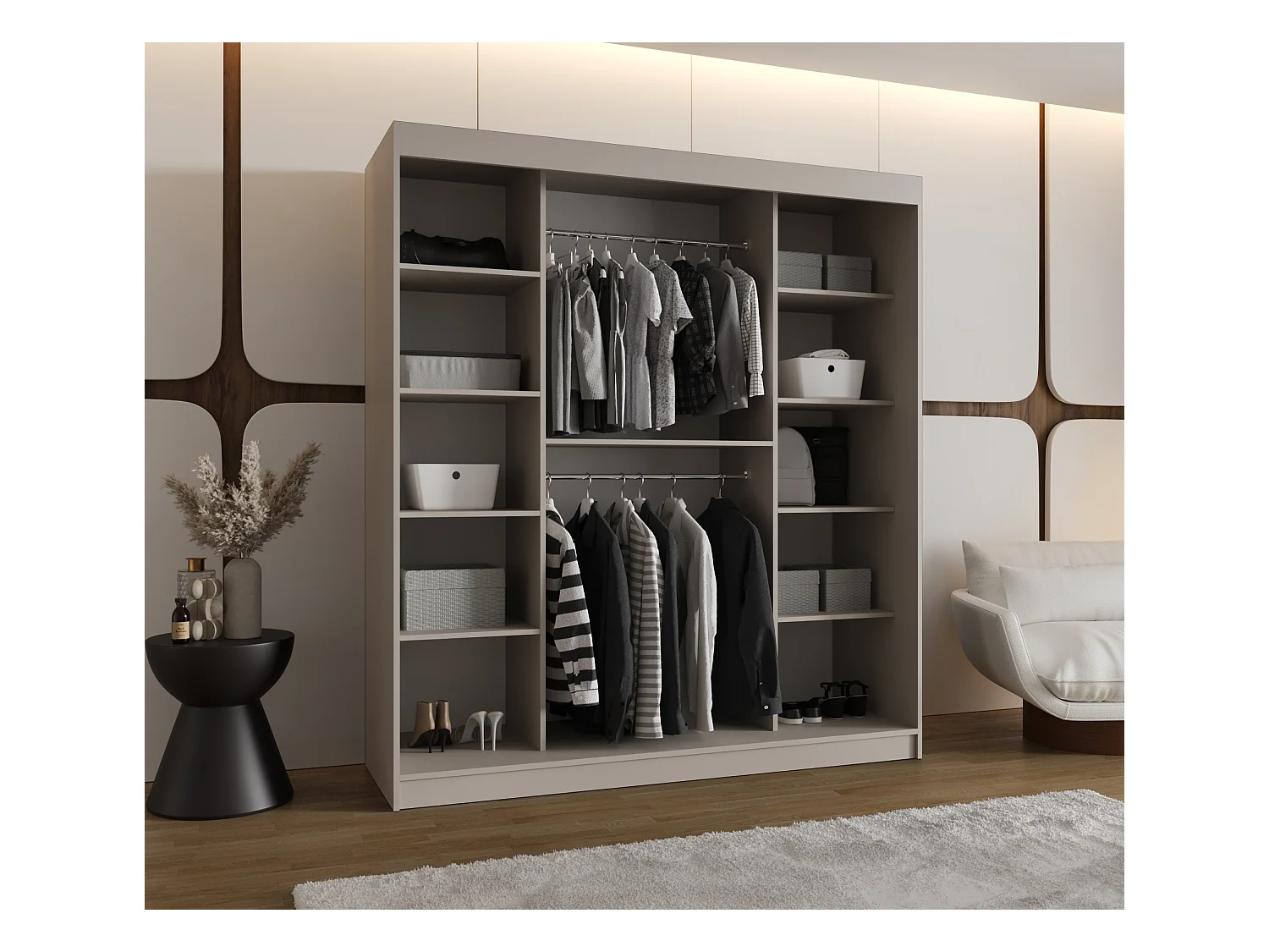 Armoire coulissante Bahrajn 2 200/180/62 2 portes (cachemire)