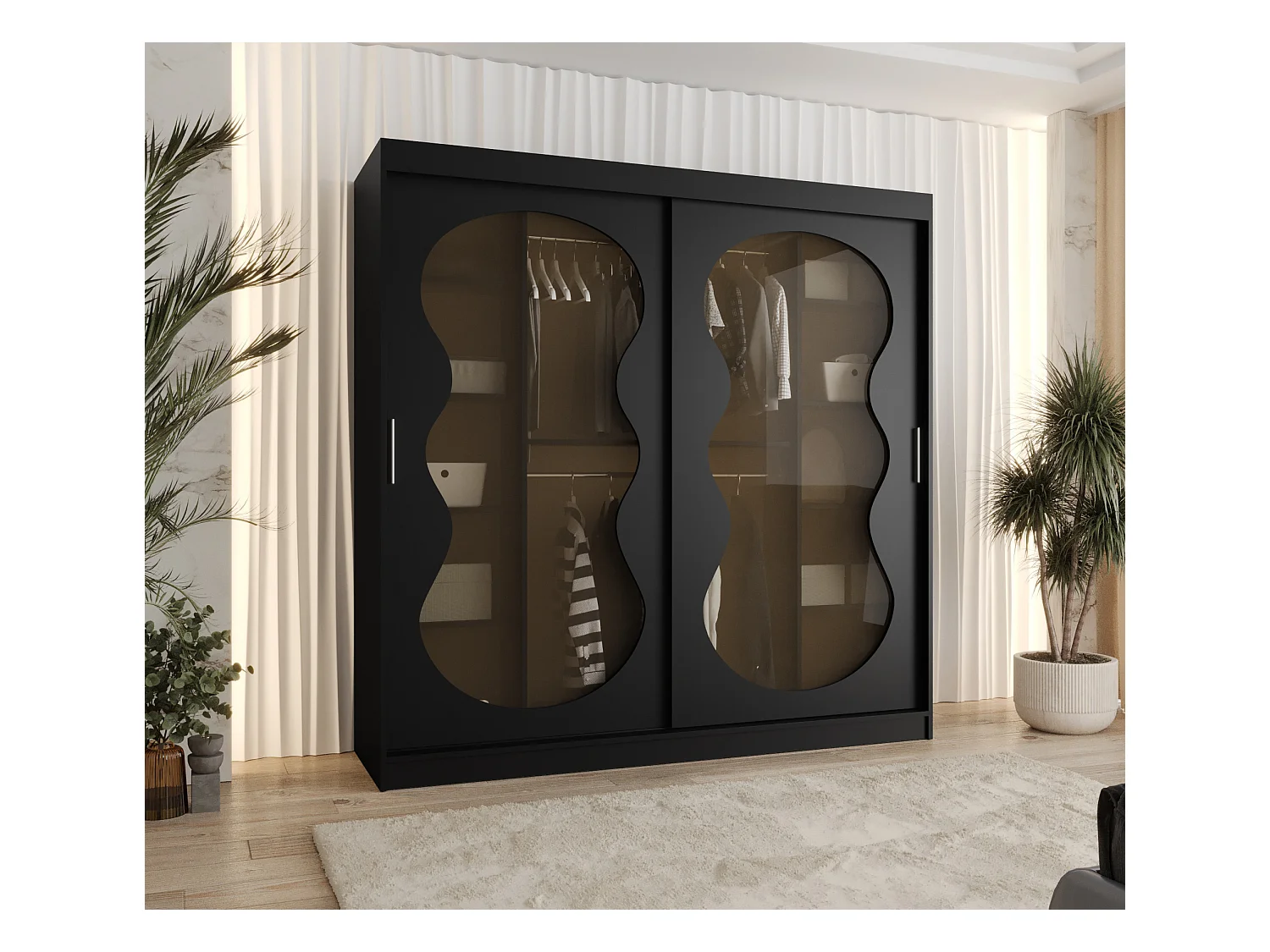 Armoire coulissante Bahrajn 2 200/200/62 2 portes (noir)
