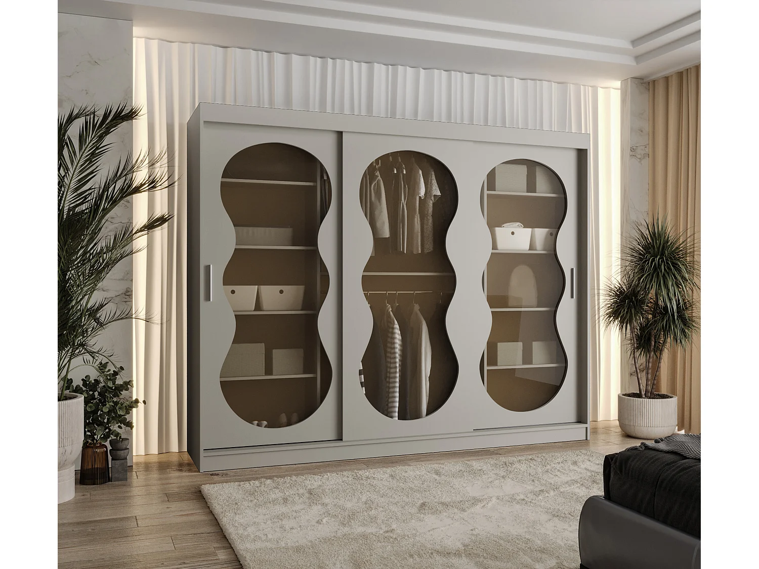 Armoire coulissante Bahrajn 3 200/250/62 3 portes (cachemire)