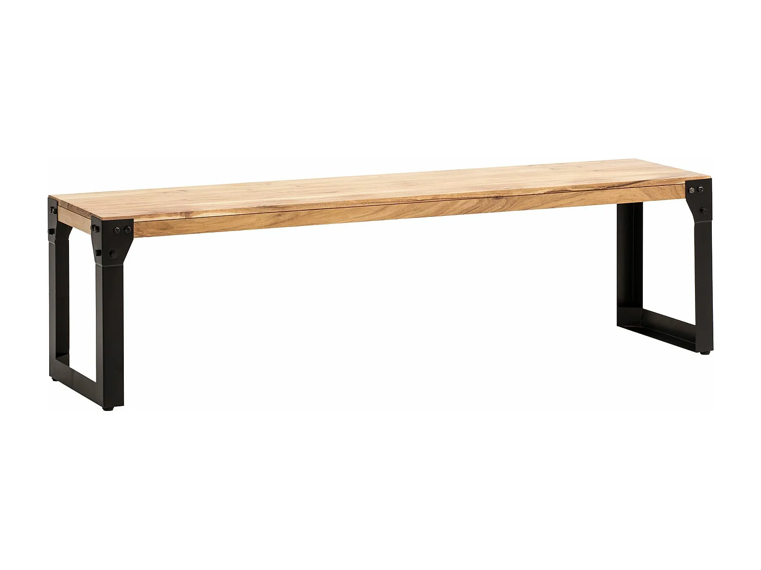 Banc Salle à Manger 120 x 40 x 45 cm Cuisine Bois Massif Acacia Métal Style Industriel