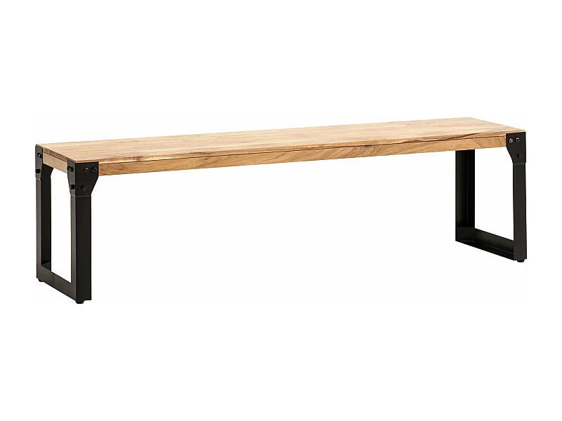 Banc Salle à Manger 160 x 40 x 45 cm Cuisine Bois Massif Acacia Métal Style Industriel