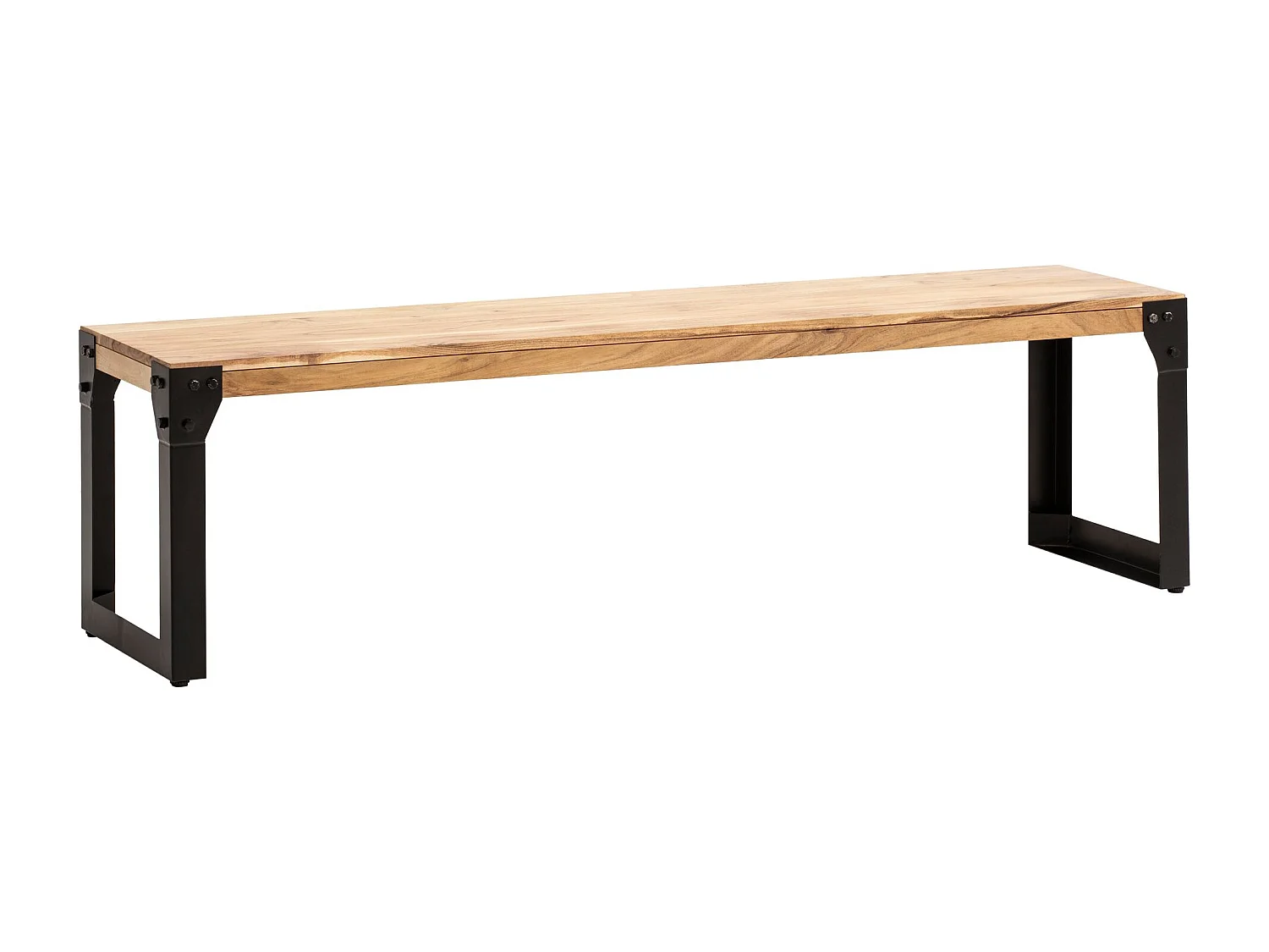 Banc Salle à Manger 140 x 40 x 45 cm Cuisine Bois Massif Acacia Métal Style Industriel