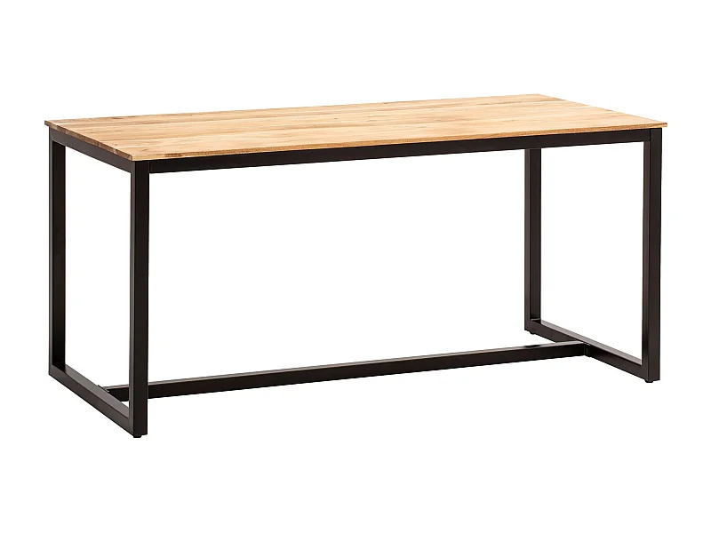 Table de Salle à Manger 160 x 80 x76 cm Bois Massif Métal Cuisine Grande Rectangulaire