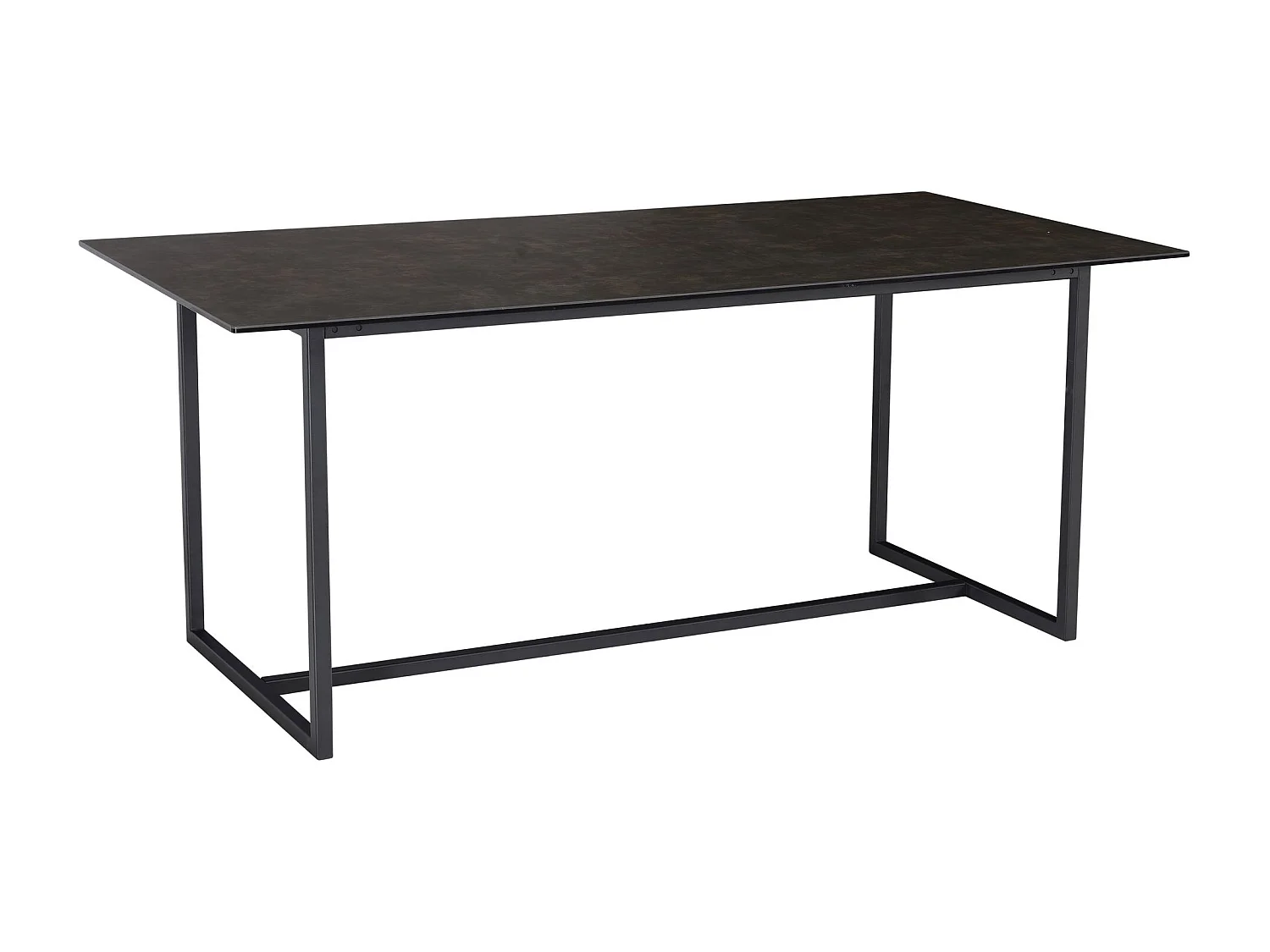 Table de Salle à Manger Cuisine 180 x 90 x 76 cm Noir Céramique Verre Grande Moderne