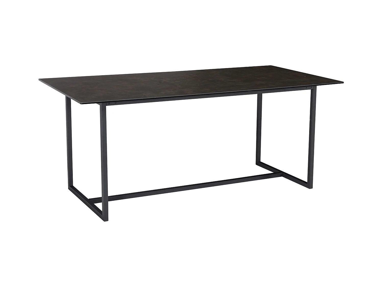 Table de Salle à Manger Cuisine 180 x 90 x 76 cm Noir Céramique Verre Grande Moderne
