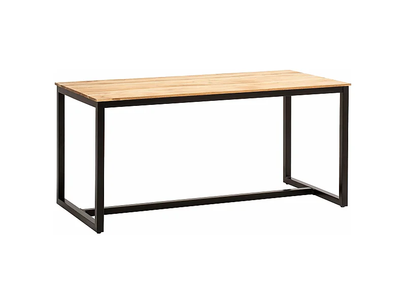 Table de Salle à Manger 200 x 100 x 76 cm Bois Massif Métal Cuisine Grande Rectangulaire