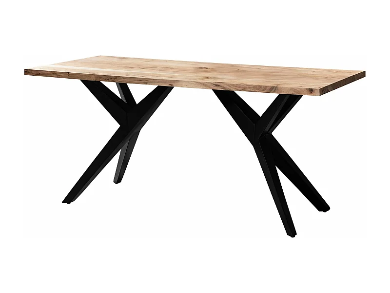 Table de Salle à Manger 200 x 100 x 76 cm Cuisine Bois Massif Métal Grande Industriel