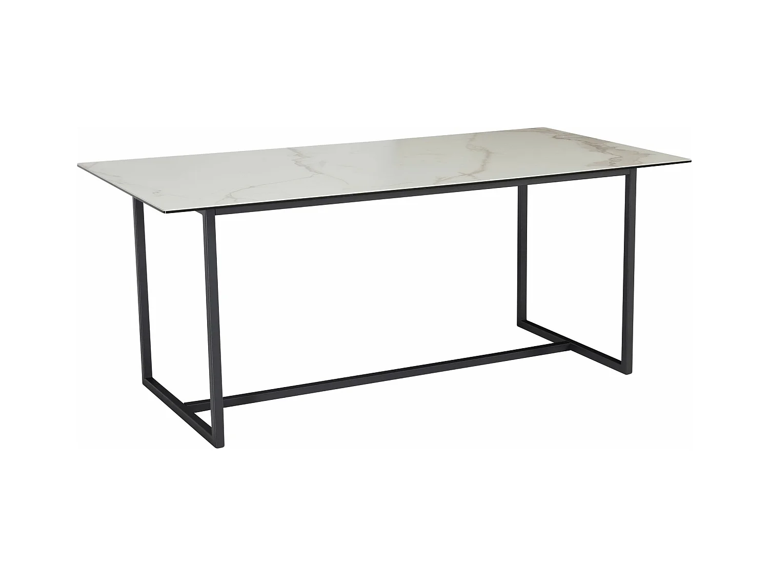 Table de Salle à Manger Cuisine 180 x 90 x 76 cm Céramique Verre Grande Moderne