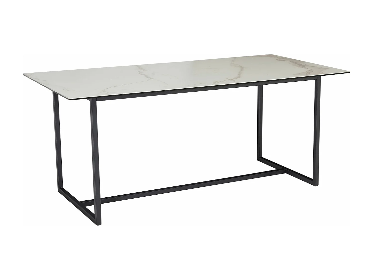 Table de Salle à Manger Cuisine 180 x 90 x 76 cm Céramique Verre Grande Moderne