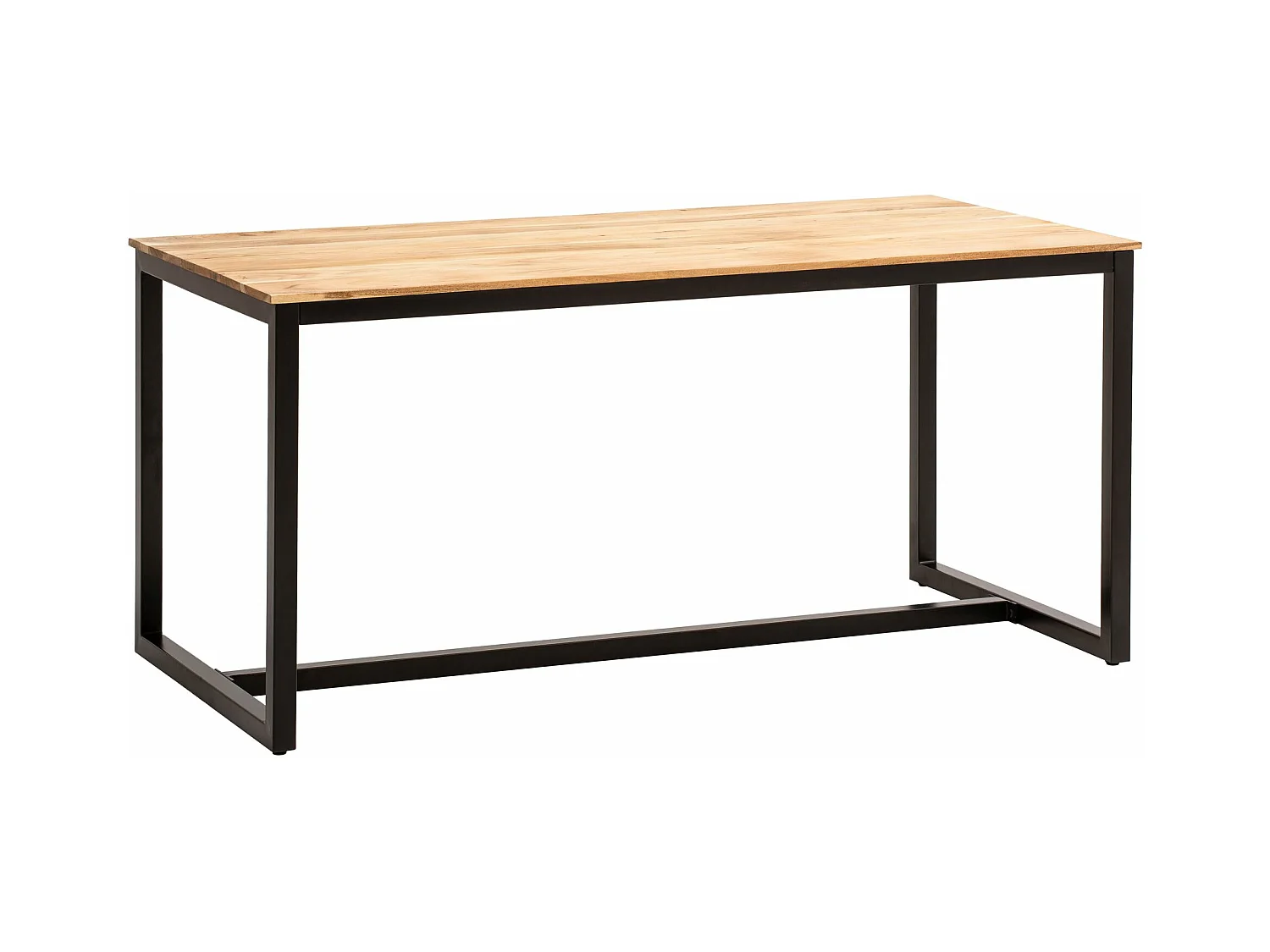 Table de Salle à Manger 140 x 80 x 76 cm Bois Massif Métal Cuisine Grande Rectangulaire