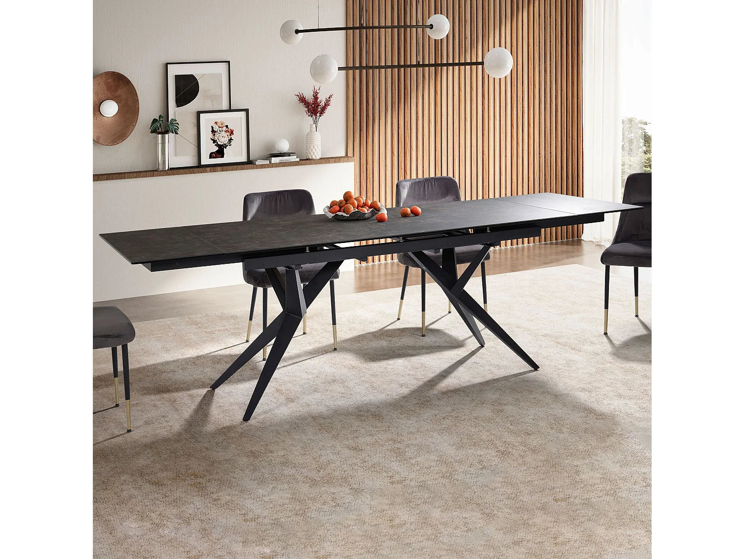 Table de Salle à Manger 180 - 260 x 95 x 76 cm Extensible Céramique Grande Moderne