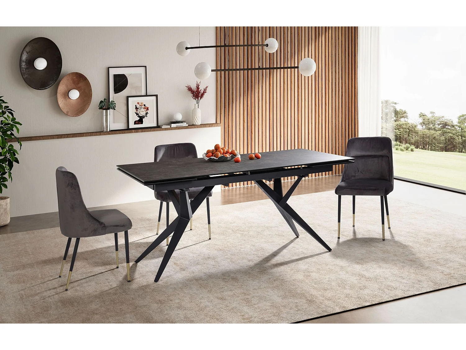 Table de Salle à Manger 180 - 260 x 95 x 76 cm Extensible Céramique Grande Moderne