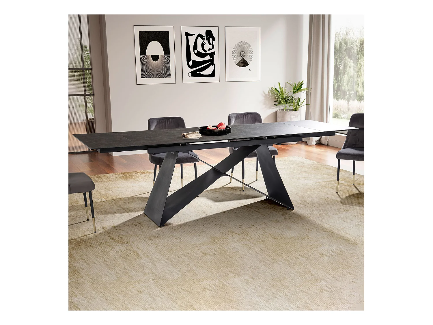 Table de Salle à Manger 180 - 260 x 95 x 78 cm Extensible Céramique Grande Moderne