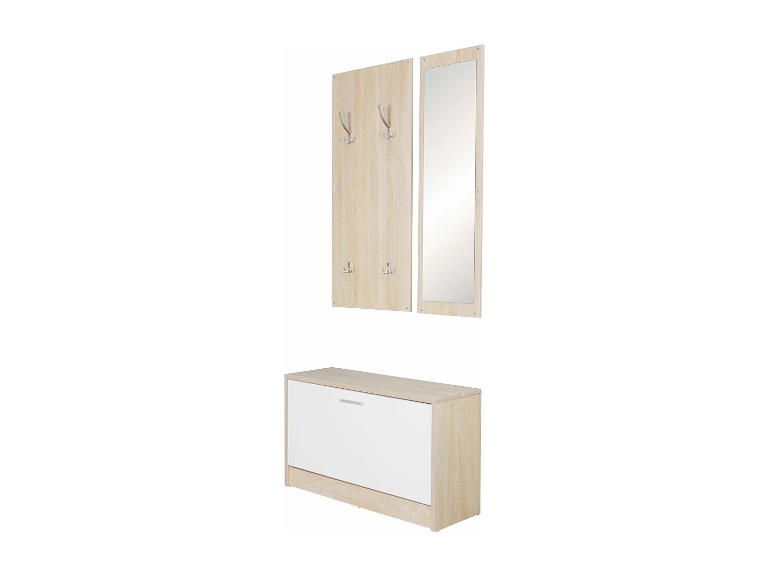 Garderobe Flurgarderobe Paneel Wandgarderobe Spiegel Komplett Set Kompakt Flur