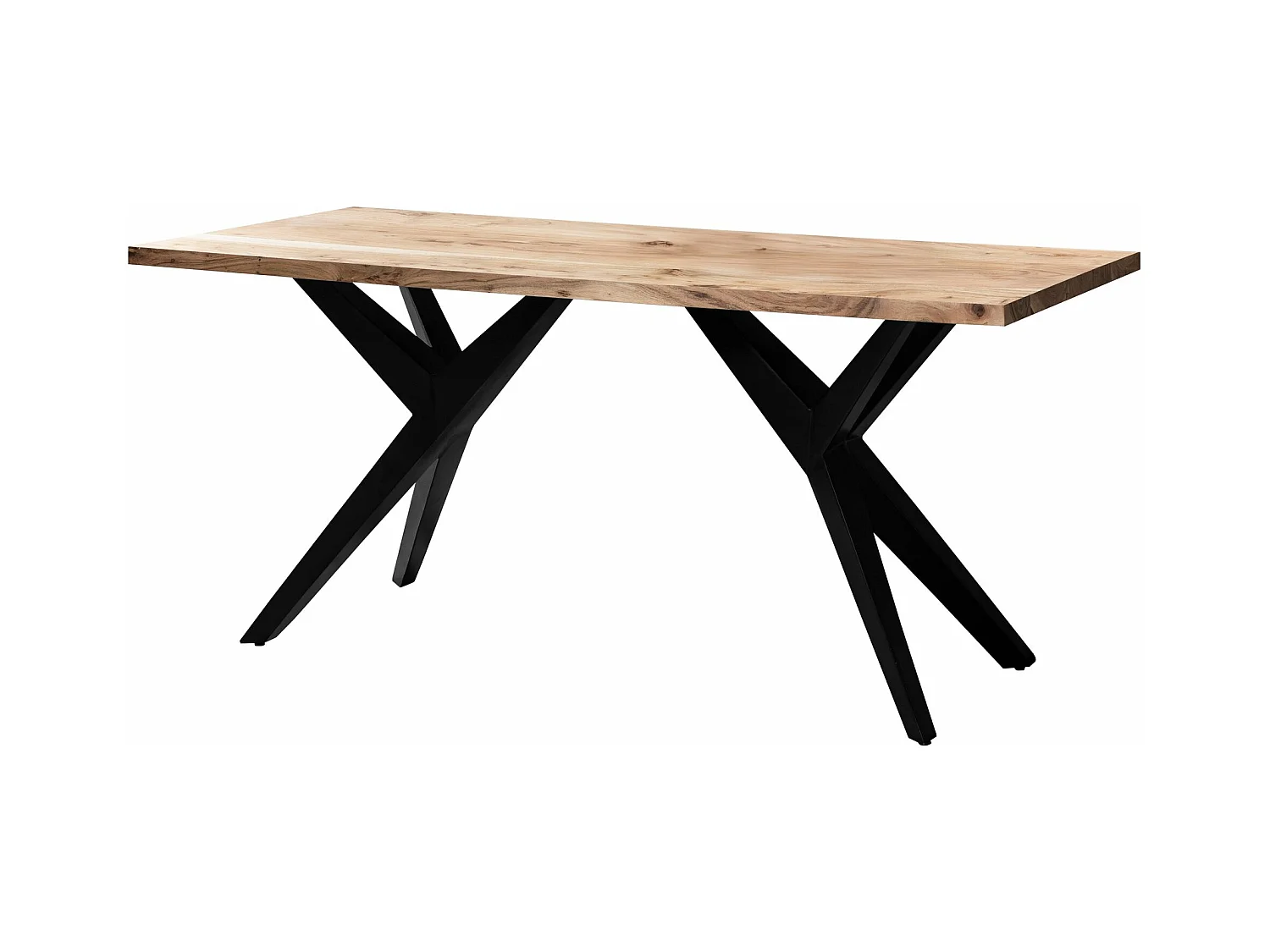 Bureau Bois Massif 200 x 100 x 76 cm Acacia Métal Table d’Ordinateur Industriel Petit