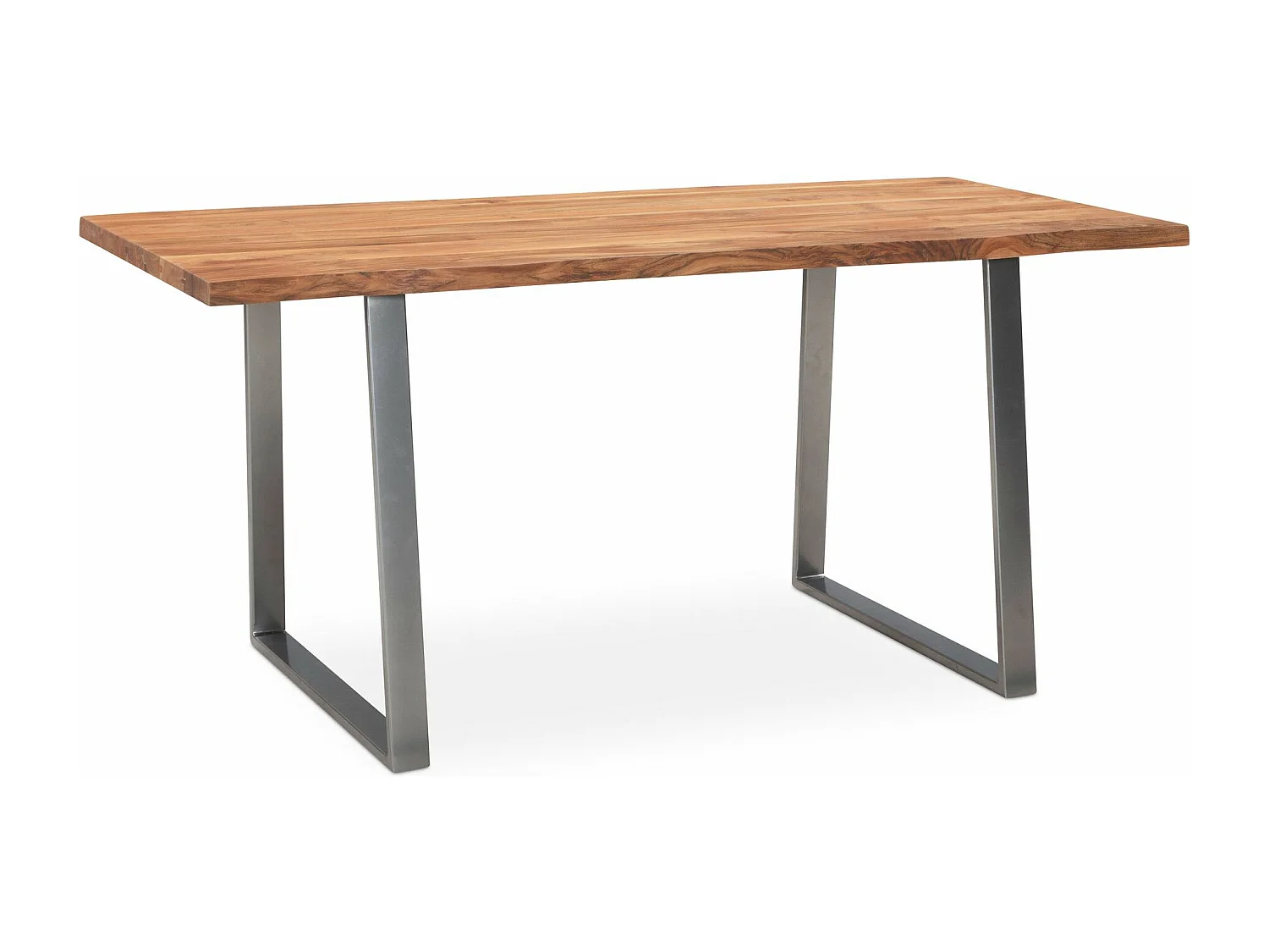Bureau Bois Massif 180 x 90 x 76 cm Acacia Métal Table d’Ordinateur Bord Naturel Moderne