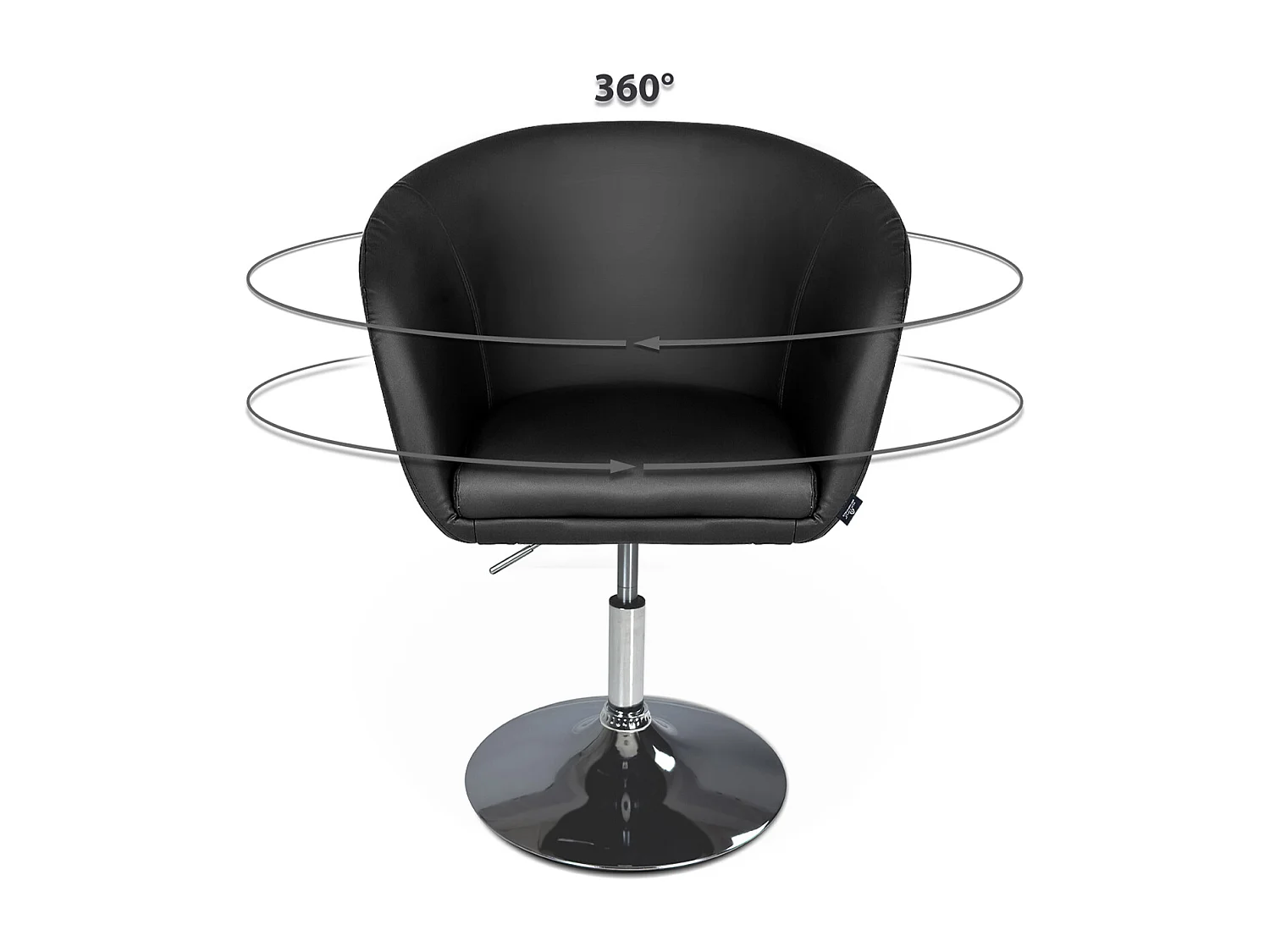 Sedia da ufficio regolabile in altezza, poltrona girevole nera – Balloon