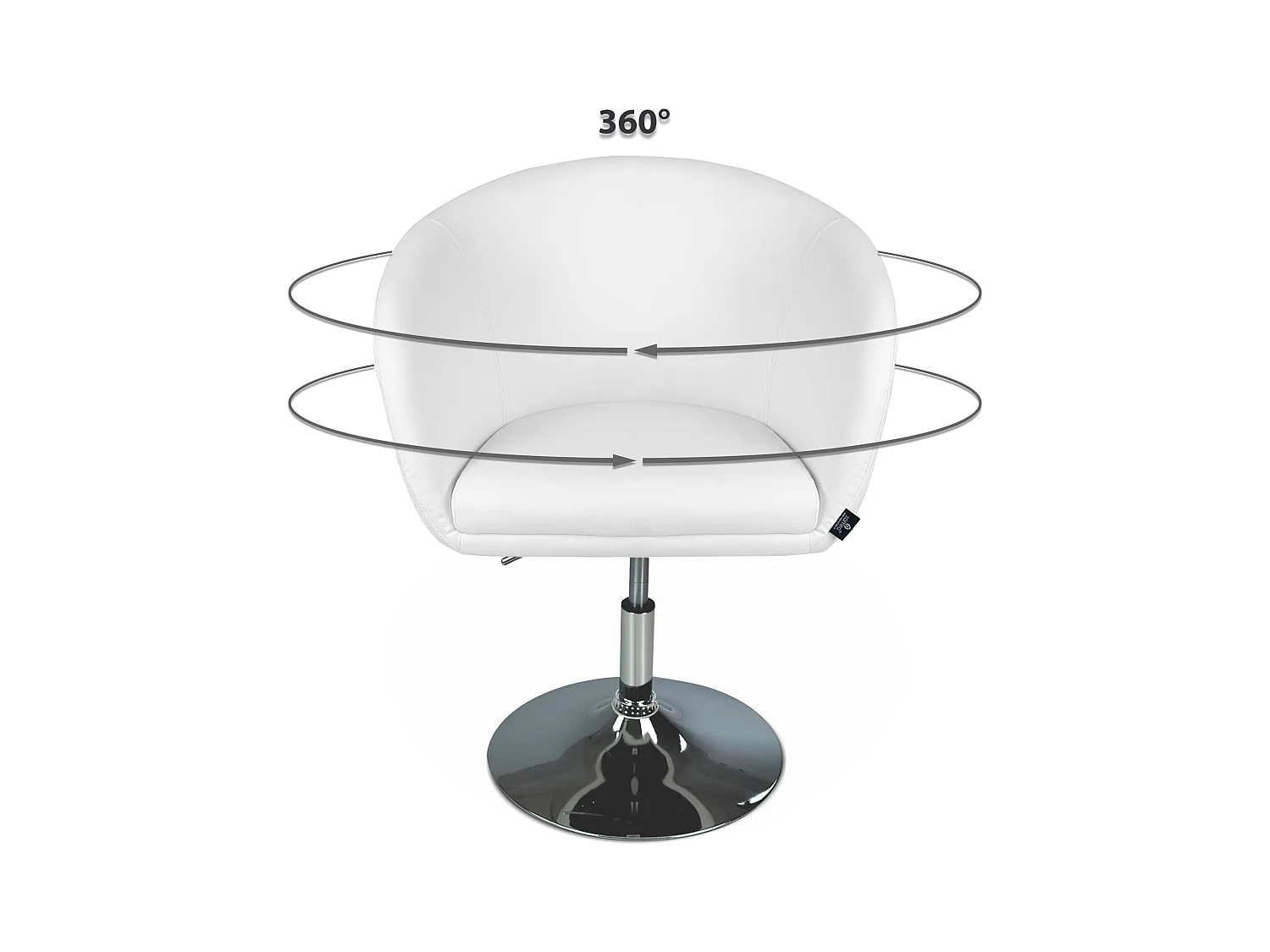 Sedia da ufficio regolabile in altezza, poltrona girevole bianca – Balloon