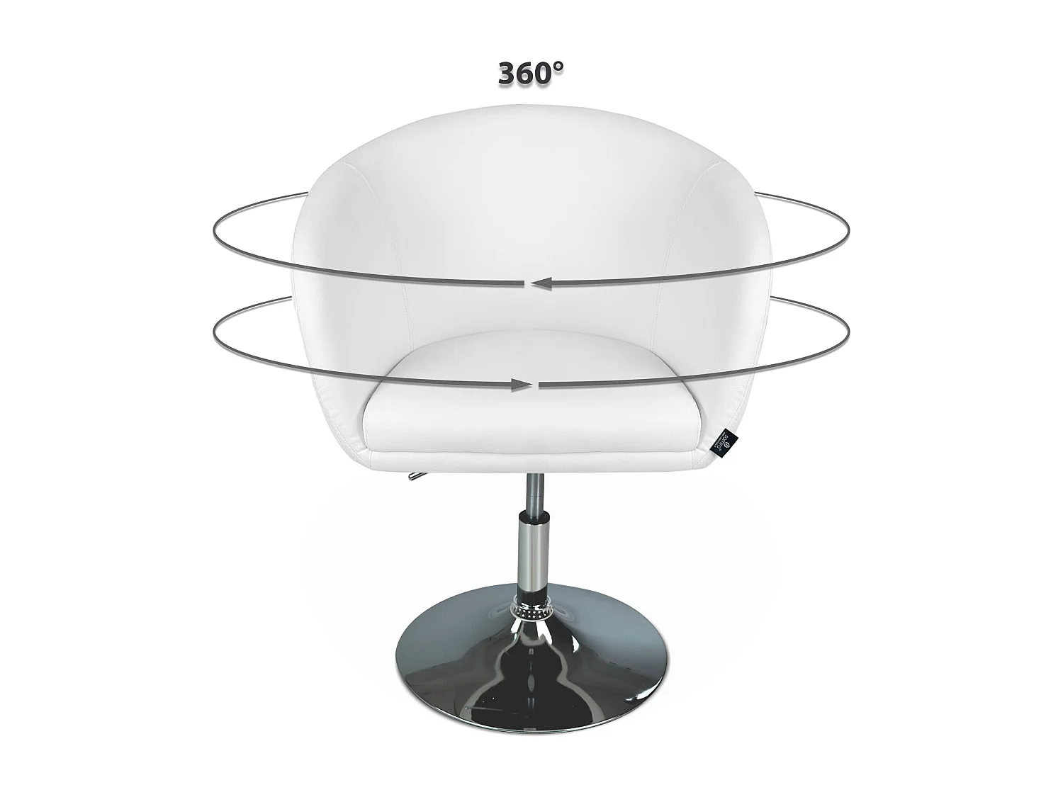 Sedia da ufficio regolabile in altezza, poltrona girevole bianca – Balloon