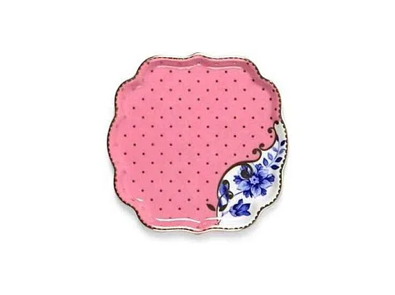 Sous-verre en porcelaine rose/bleu L10 cm, Royal