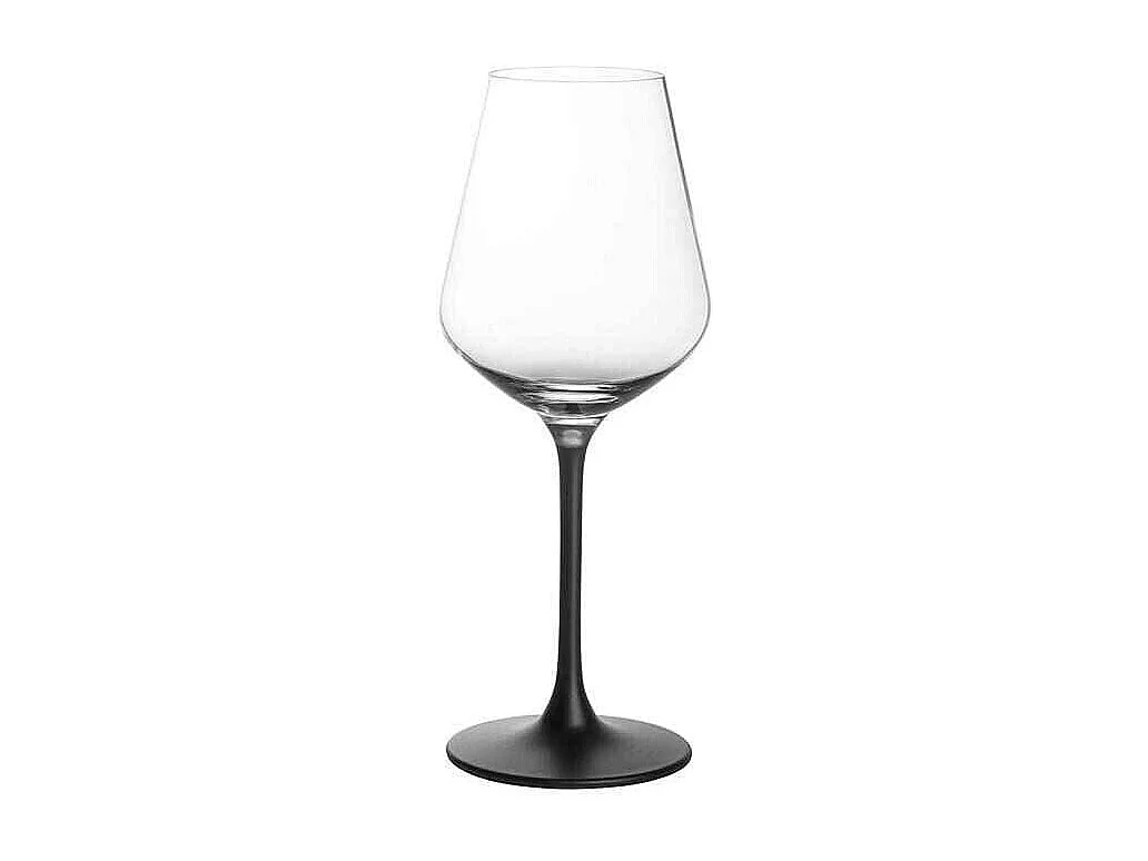 Set de 4 verres à vin rouge en cristal transparent/noir 470 ml, Manufacture Rock