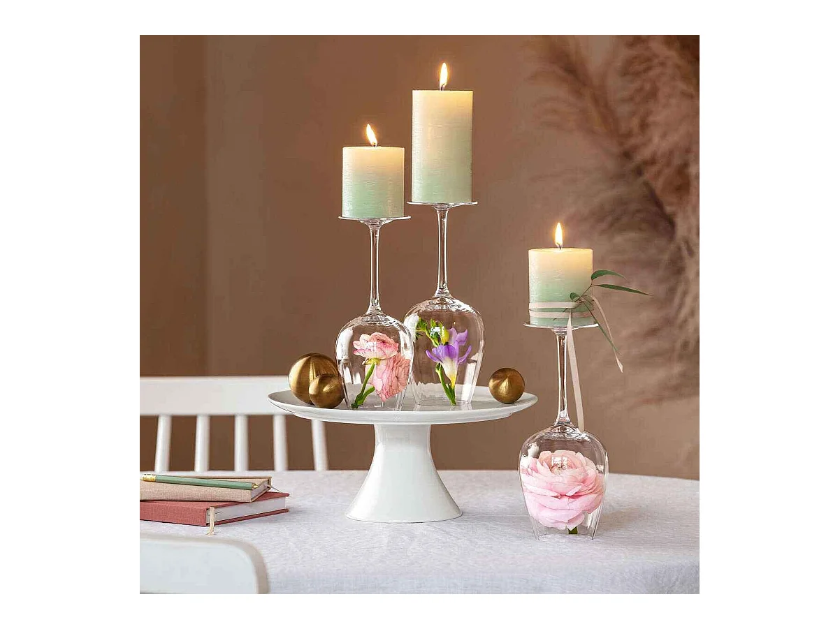 Set mit 4 Rotweingläsern aus Kristall transparent 200 ml, Rose Garden