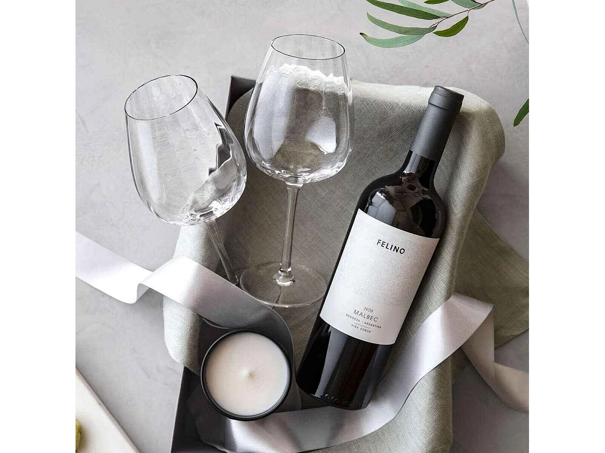 Set de 4 verres à vin rouge en cristal transparent 200 ml, Rose Garden