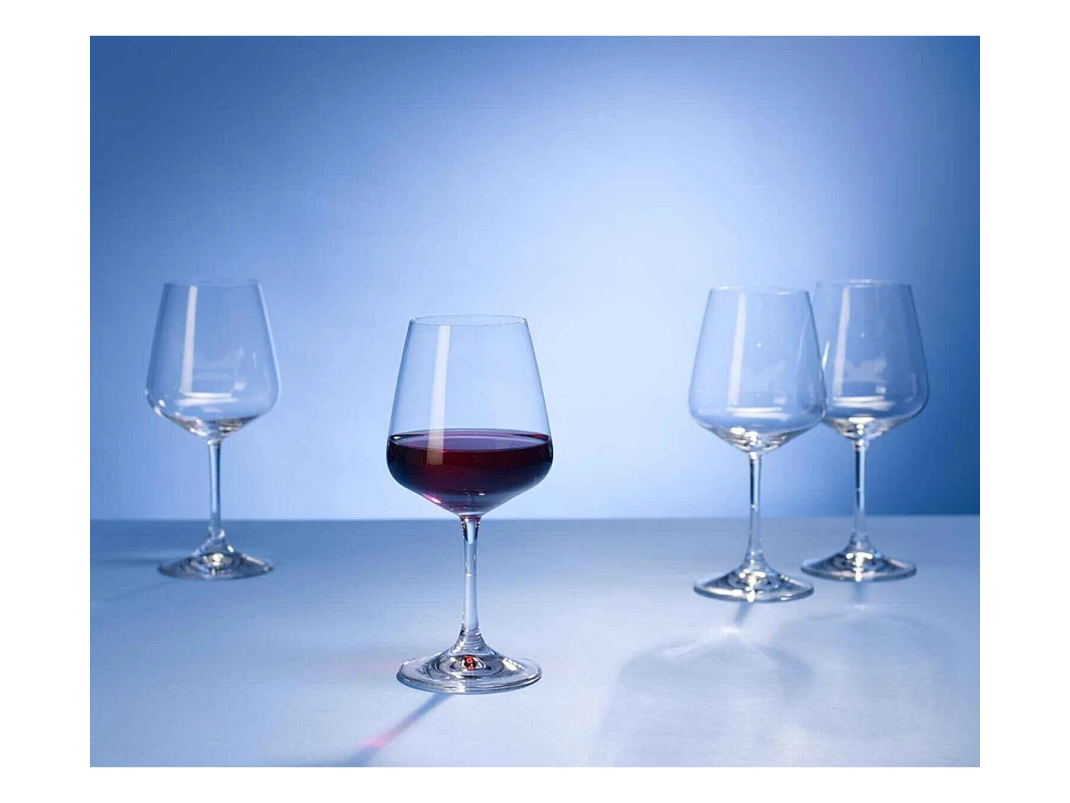 Set mit 12 Gläsern (4 rot, 4 weiß, 4 flöte) aus Kristall, Ovid