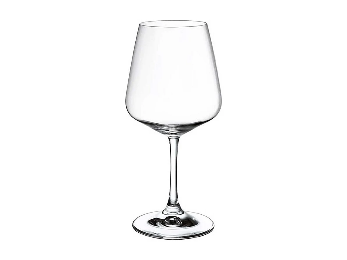 Set van 4 rode wijnglazen van kristal transparant 590 ml, Ovid