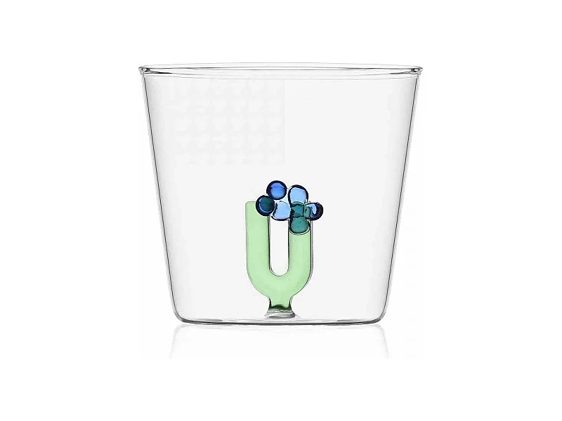 Trinkbecher aus Borosilikatglas, U, transparent 350 ml, Greenwood Alfabeto Fiorito