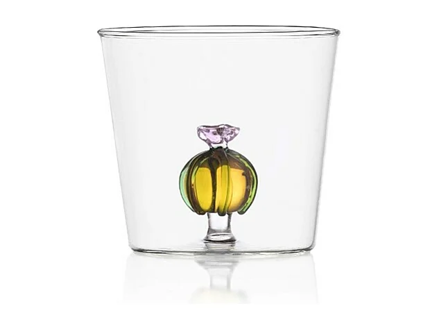 Vaso de vidrio borosilicato, Flor de Cactus, rosa/ámbar 350 ml, Desert Plants