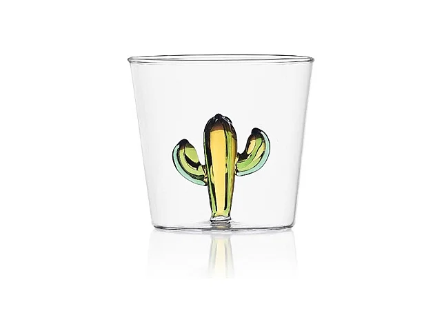 Gobelet en verre borosilicate, Cactus, vert/ambre 350 ml, Desert Plants