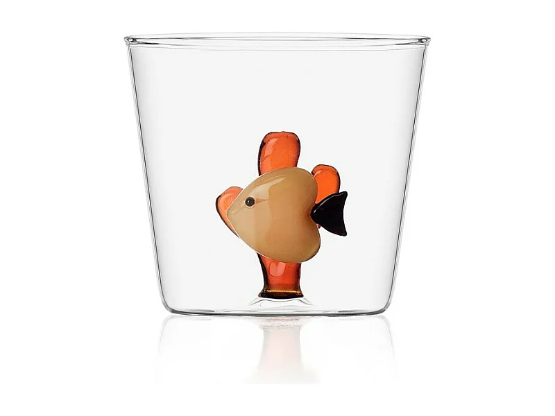Vaso de vidrio borosilicato, Pez y Alga, amarillo/ámbar 350 ml, Marine Garden