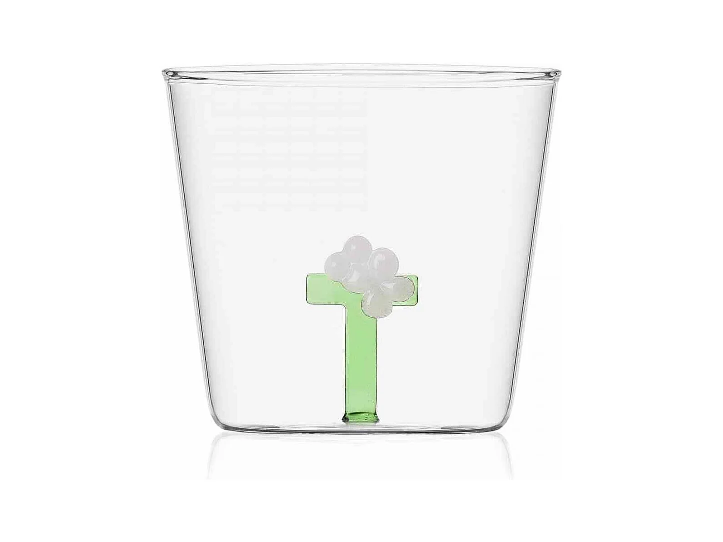 Tumbler van borosilicaatglas, T, transparant 350 ml, Greenwood Alfabeto Fiorito