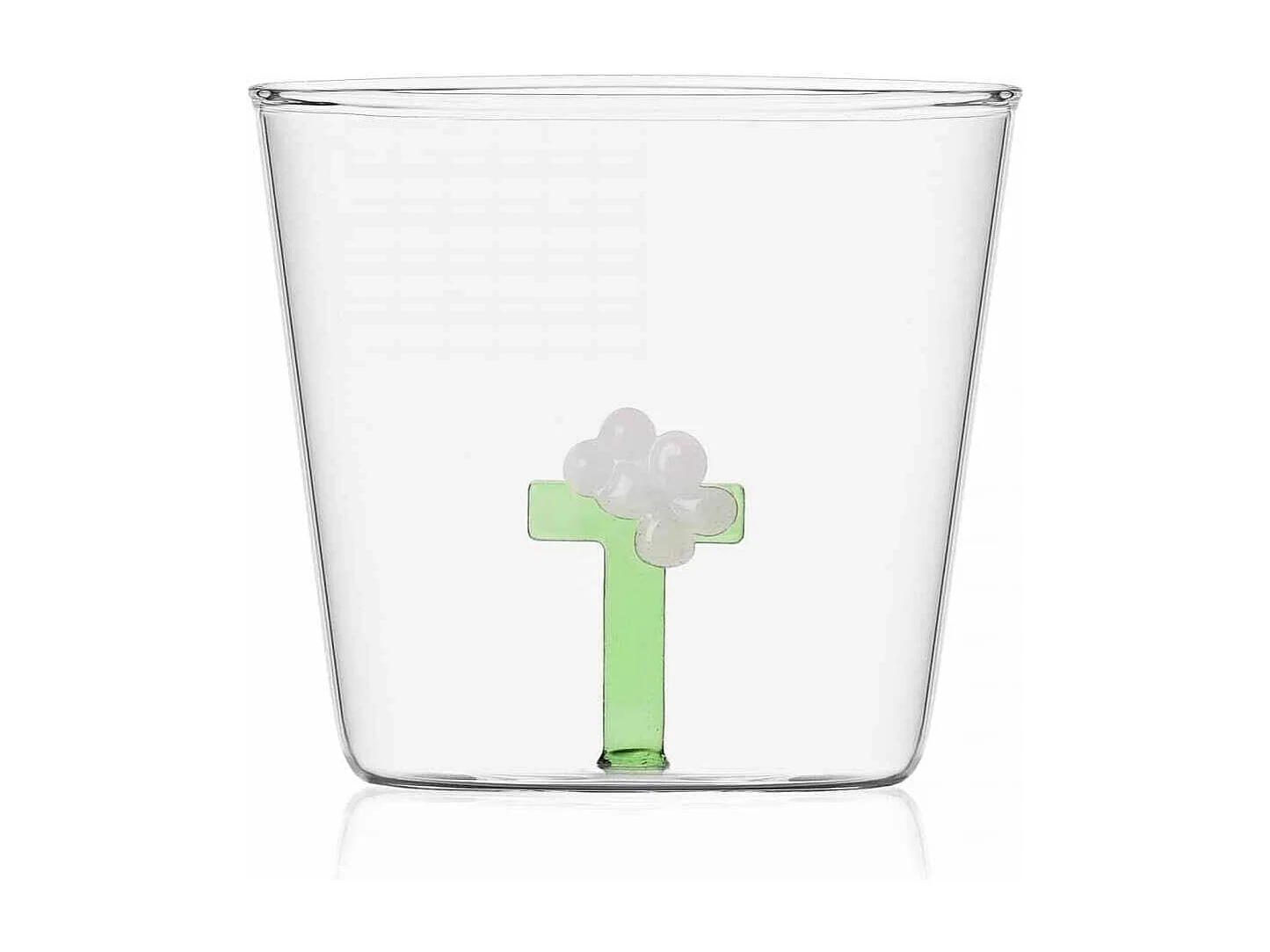 Szklanka z szkła borokrzemowego, T, przezroczysty 350 ml, Greenwood Alfabeto Fiorito