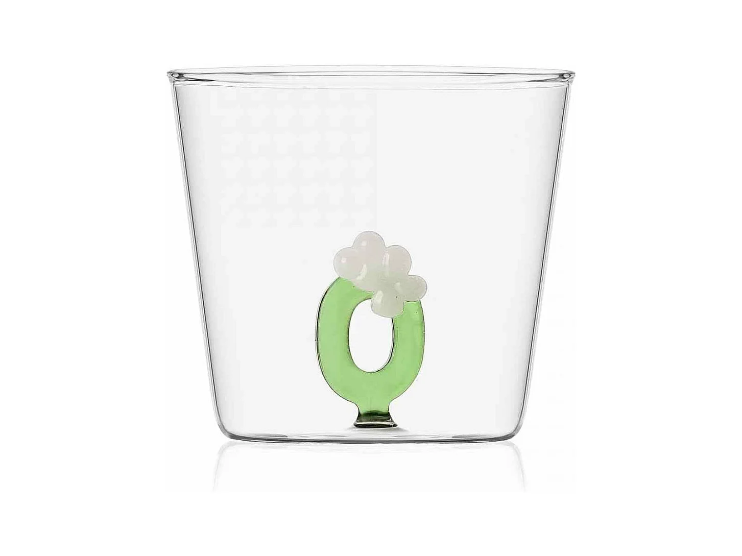 Tumbler van borosilicaatglas, O, transparant 350 ml, Greenwood Alfabeto Fiorito