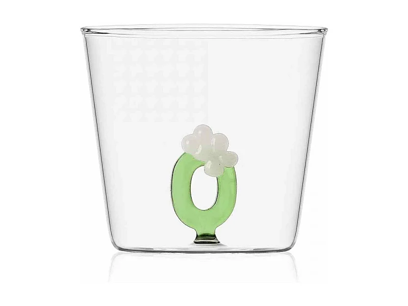 Tumbler van borosilicaatglas, O, transparant 350 ml, Greenwood Alfabeto Fiorito