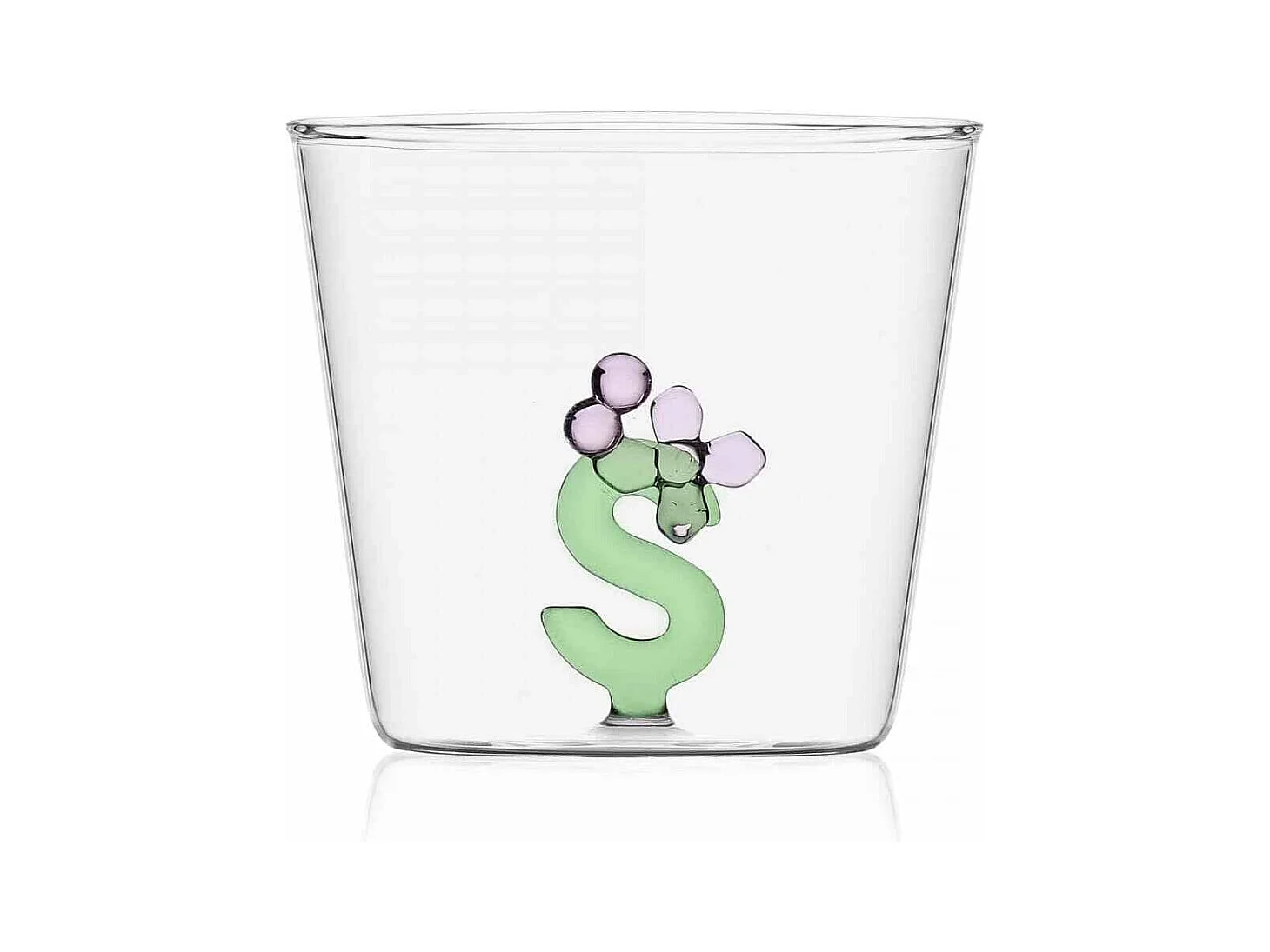 Gobelet en verre borosilicate, S, transparent 350 ml, Greenwood Alfabeto Fiorito