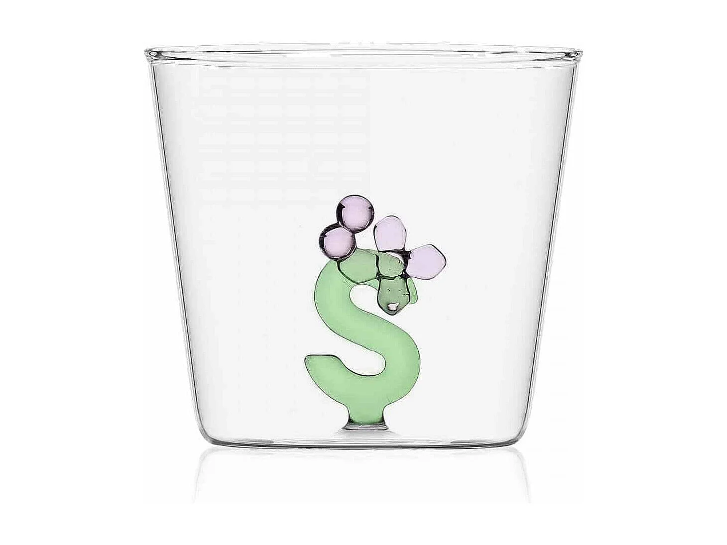 Tumbler in vetro borosilicato, S, trasparente 350 ml, Greenwood Alfabeto Fiorito