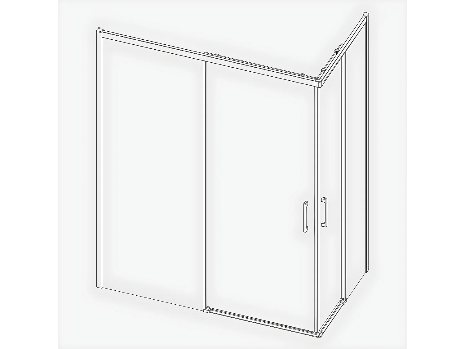 Angular de ducha 2 Fijos 90 cm + 2 Puertas Correderas 90 cm 90 cm YOKO