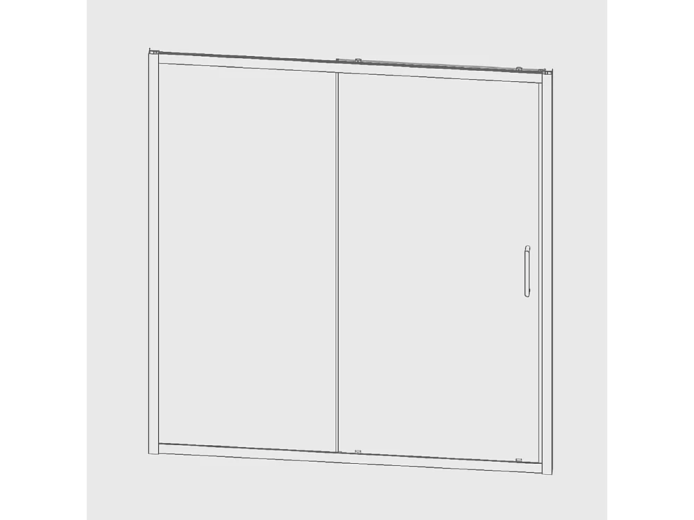 Paroi de douche fixe + Porte coulissante BELLA 100 cm  Sans paroi latérale