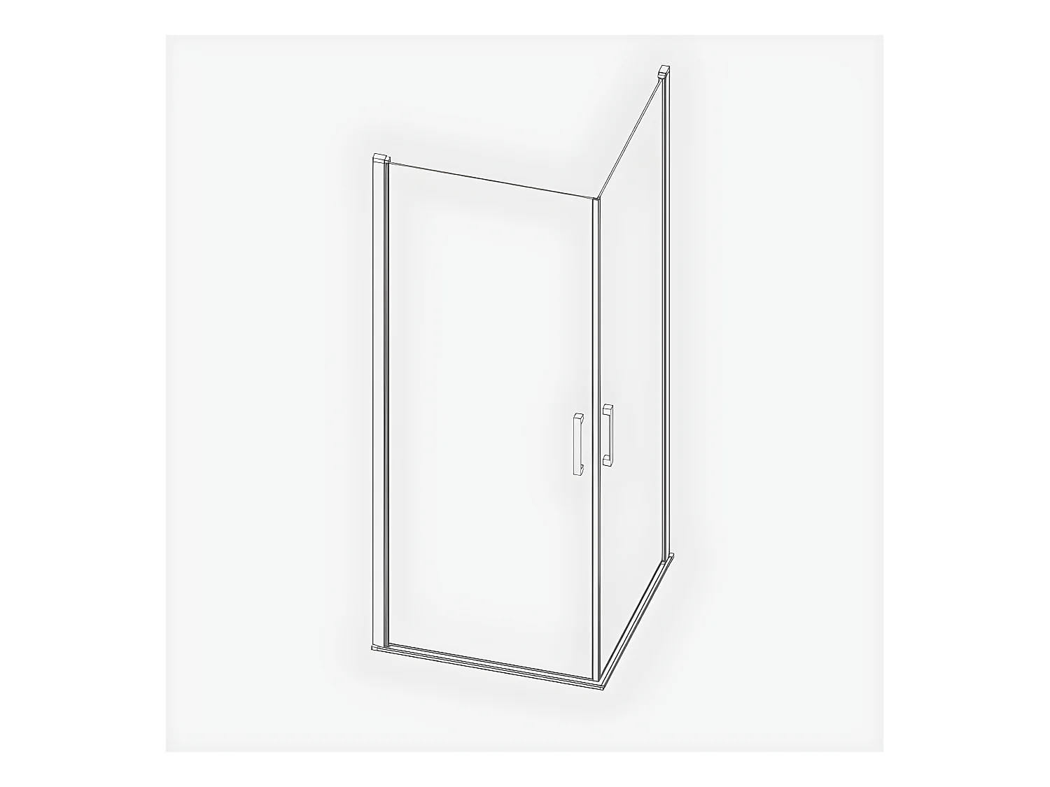 Angular de ducha 2 Puertas Abatibles 70 cm y 70 cm NARDI perfil negro mate